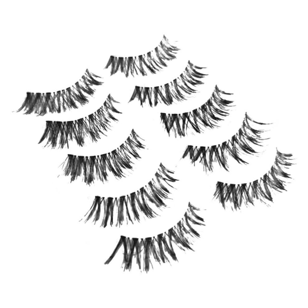 Hkhbjs Black 5 Pairs Cross Eyelashes Fake Lashes Fake Eyelash Natural Eyelashes Dense Eyelash False Eyelash