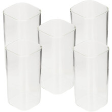 5-teiliges Set aus Glasbehältern, Milchbechern, Getränkegläsern und Cocktailgläsern (400 ml)