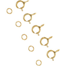 5-teiliges Set mit goldenen 5-mm-Karabinerverschlüssen für Halsketten und Armbänder (Verlängerungsverschlüsse)