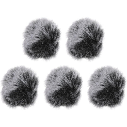 5pcs Black Microphone Covers Clip-on Windproof Protective Cover