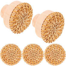 5 Stück Hakenhalterungen, Hängehaken, rustikales Rattan, geflochten, rund, Naturholz, Material für den Innenbereich
