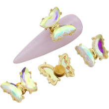 5pcs Butterfly Gem Nail Charms Hotfix Rhinestones Nail Art Rhinestones Gems Studs for Women Girls