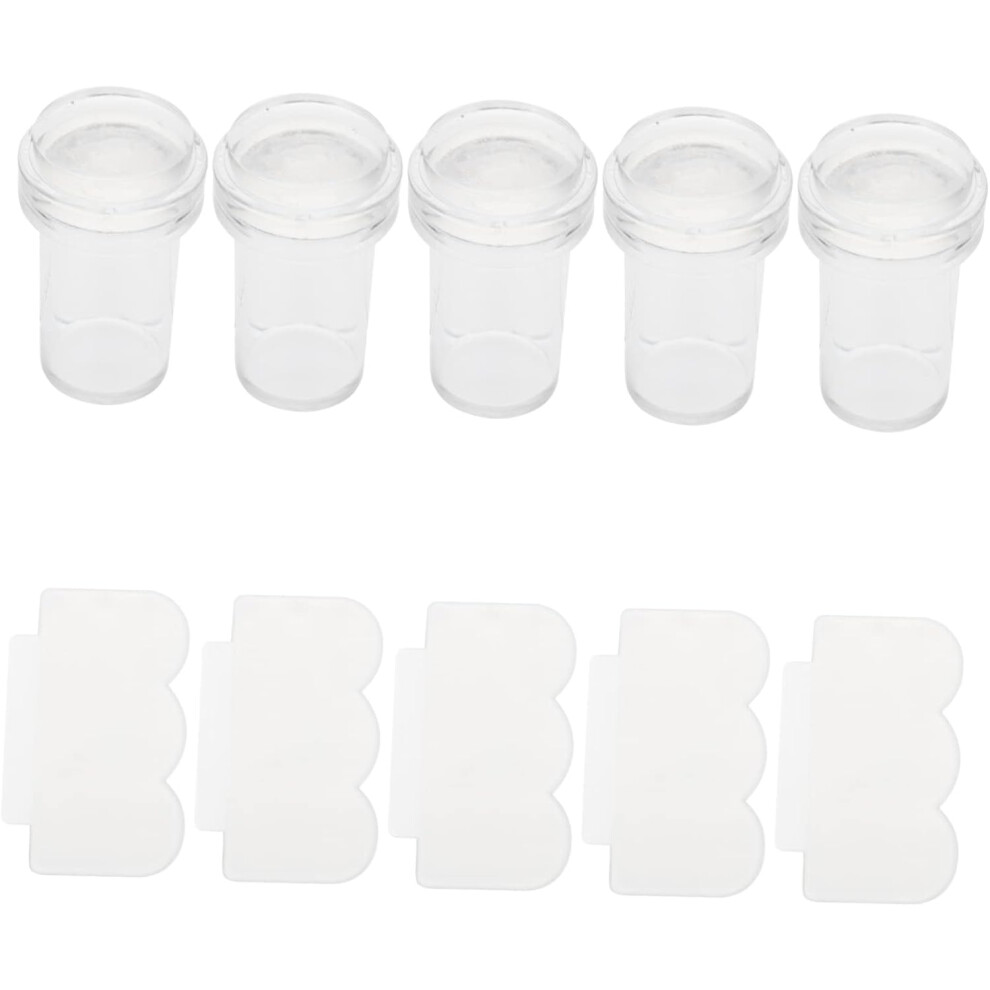Hkhbjs 5Pcs Nail Art Stamping Tool Silicone Nail Stamper Tool For Diy And Salon Use Scrapers For Stamp Stencil And Manicure Kit