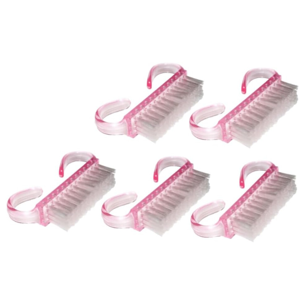 Hkhbjs 5Pcs Horn Brush Nail Cleaning Brush Portable Handle For Manicure Salon And Home Use