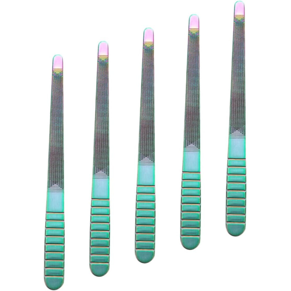Hkhbjs 5Pcs Stainless Steel Nail Polisher File Strips Nail Buffer Manicure Tools For Travel And Go