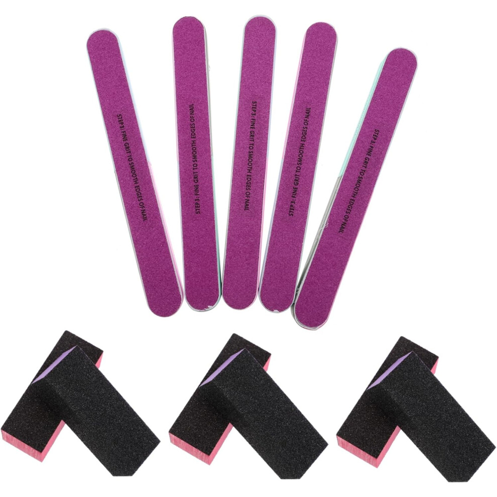 Hkhbjs Red/Blue/Purple 11Pcs Nail Buffers And Files Set Manicure Tools For Nail Design And Pedicure