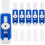 Retractable Erasers 5pcs Set with Replaceable Core Blue and White School Students Stationery Portable 1