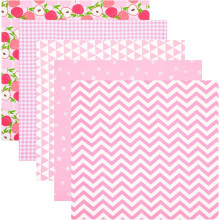 5 Stück Baumwollstoffquadrate für DIY-Nähprojekte, Patchwork-Quiltstoffe