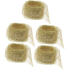 5 Stück glitzerndes Weihnachtsband aus Netzgewebe für Weihnachtsdekorationen, Geschenkpapier, Schleifen und Festtagsartikel