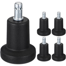 5 Stück schwarze Bell-Gleiter, feste Rollen, Stuhlfüße, Ersatz