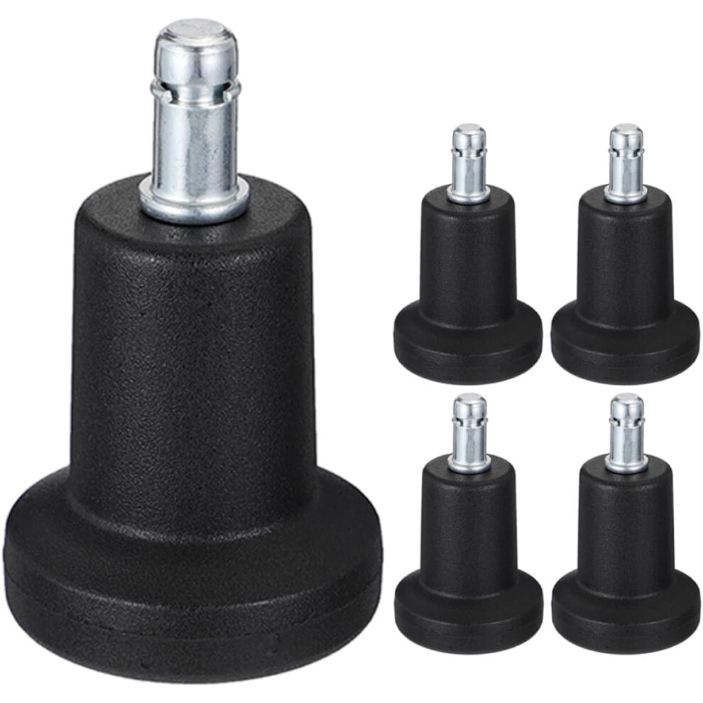 5Pcs Black Bell Glides Fixed Casters Chair Feet Pads Replacement 5455468167997