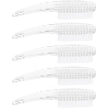 5 st nagelborste rengöring manikyrtillbehör små nagelskrubber nageldammsrengöring för manikyr slumpmässig färg
