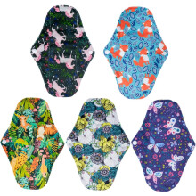 5 Pcs Reusable Sanitary Cushions Bamboo Charcoal Material Washable Waterproof Comfortable Menstrual Pads