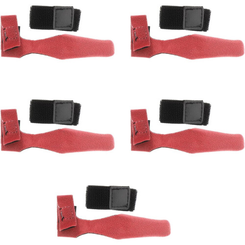 5 Sets Red Fishing Rod Protector Straps with High Elastic Rod Tip Covers