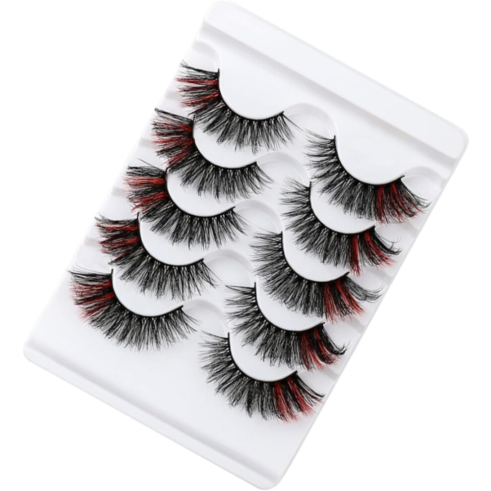 Hkhbjs 5Pairs False Eyelashes Natural Dense Wispy Strip Lashes For Party Makeup Fake Lashes