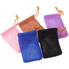 5 pezzi Sacchetti per la conservazione del sapone schiumogeno per la doccia, rete per sapone esfoliante