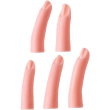 Acryl-Übungsfingerset, 5 Silikon-Kunstfinger mit Magnet für Nageldesign-Übungen, Maniküre-Werkzeuge für Anfänger