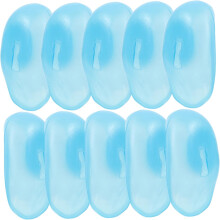 Protectores de orejas de silicona reutilizables para tinte de cabello, 5 pares, color azul, para teñido y lavado de cabello en salones de belleza.