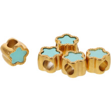 5pcs Cartoon Spacer Beads Star Shaped Beads for Crafts Stainless Steel Star-Shaped Spacers Large Hole