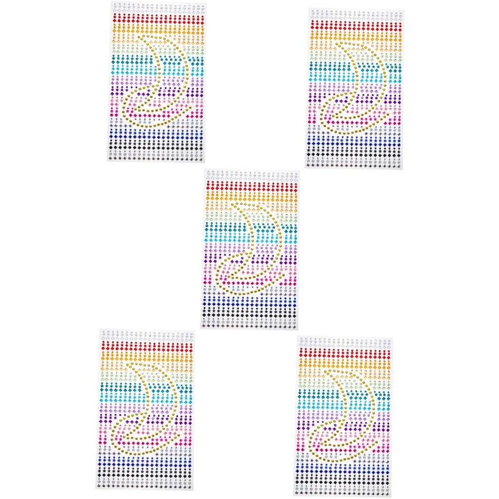 Hkhbjs 5Sheets Rhinestone Stickers For Makeup Diy Face Gems Self Adhesive Rhinestones
