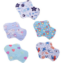 Herbruikbare, wasbare menstruatiepads (6 stuks) van bamboehoutskool met opbergtas.