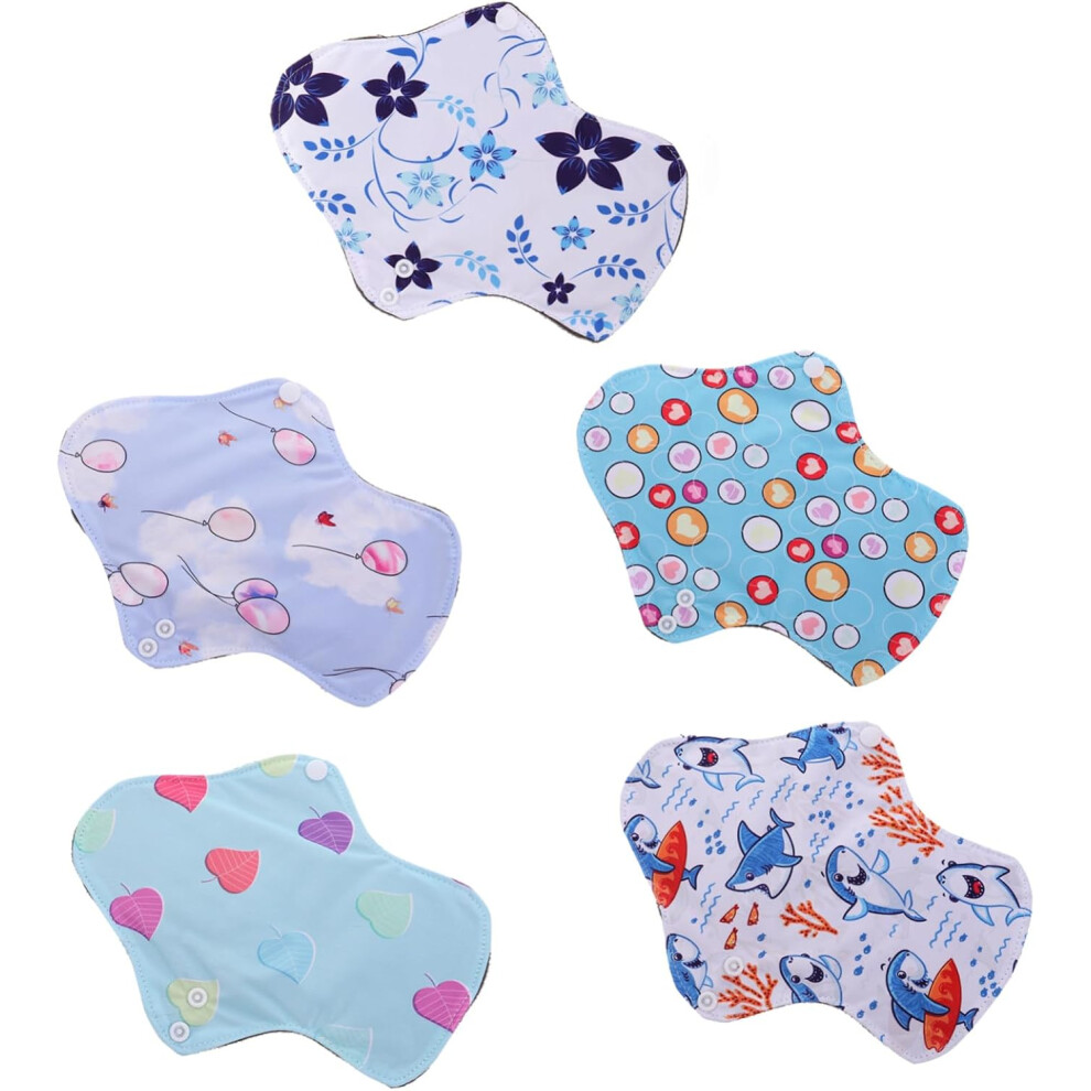 Hkhbjs Reusable Washable Menstrual Pads 6Pcs Bamboo Charcoal Sanitary Towels With Storage Bag