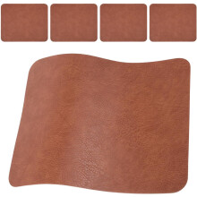 5pcs Retro mouse pad couro falso para trabalho de escritório anti-deslizante mesa pad computador tapete textura