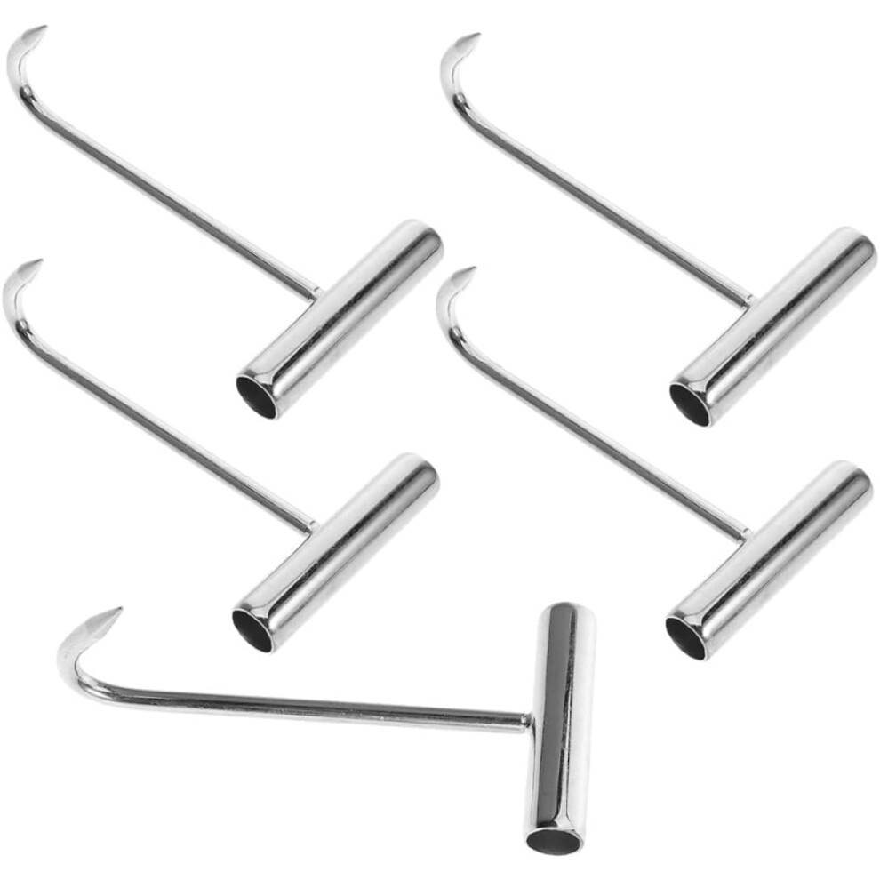 5Pcs Galvanized T-Shaped Meat Hooks T-Handle, 20Cm Butcher Hanging Hooks 5455468321849