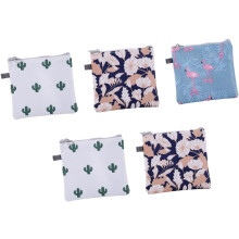 5er-Packung Aufbewahrungsbeutel aus Polyester mit Reißverschluss für Damenbinden, wasserdichte Tamponbeutel, Reise-Organizer