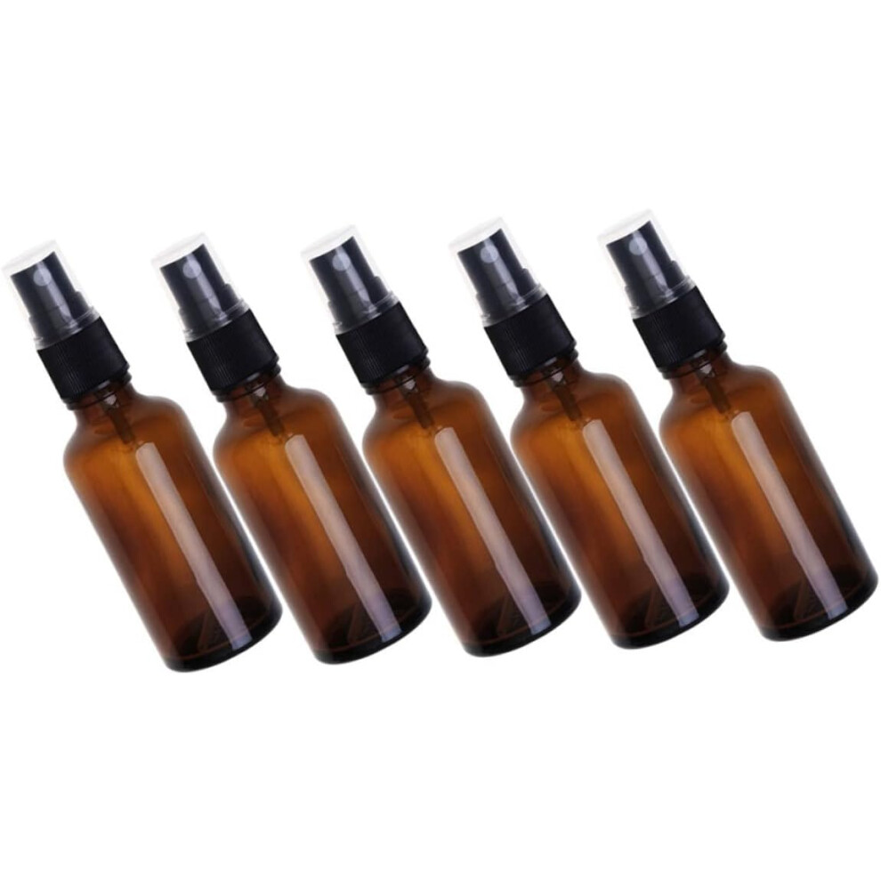 Hkhbjs Spray Bottles Wear Resistant Glass Brown Lightweight 5Pcs 50Ml Small Empty Bottles