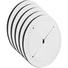 5er-Pack Weinglasuntersetzer, Becherhüllen, weiß, EVA, rund, mit Heißdruck