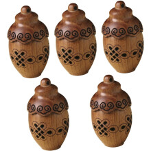 Lot de 5 flacons en bois sculptés, pendentifs parfumés pour voiture, boules parfumées