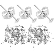 50 Stück flache Ohrstecker aus goldfarbenem Edelstahl – DIY-Ohrringzubehör