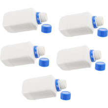 5 Stück quadratische Laborreagenzflaschen aus Kunststoff, 250 ml, Weithalsflaschen mit Innenverschluss