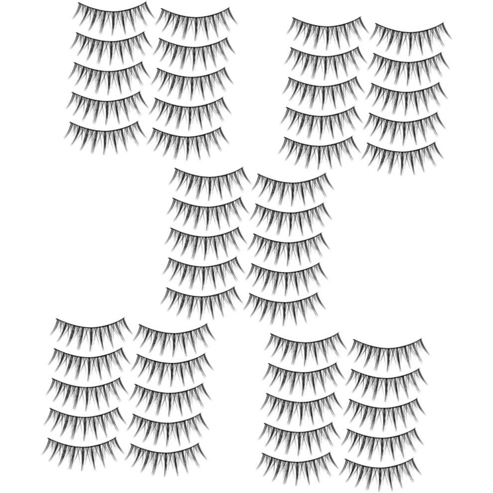 Hkhbjs 50Pairs False Eyelashes Pack For Women Makeup Individual Lashes Natural Look For Everyday Wear Fake Lashes Required