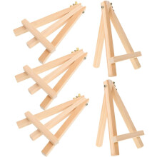 Lot de 5 mini chevalets en bois massif 9x15cm avec trépied pour cadre photo
