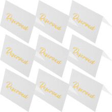 50 Stück Tischreservierungsschilder aus Papier, Tischkarten in Zeltform, weiß