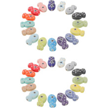 Ceramic Fish Shaped Beads Color 50pcs Double-Sided Porcelain Spacer Beads Versatile DIY Supply