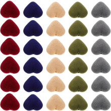50pcs Heart Beads Flocking Hearts for DIY Craft Beading Supplies Charms Necklace Bracelet Accessories Random Color
