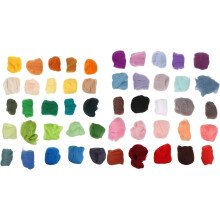 50Pcs Needle Felting Wool Roving Strips 50 Colors Soft Wool Fiber DIY Kit
