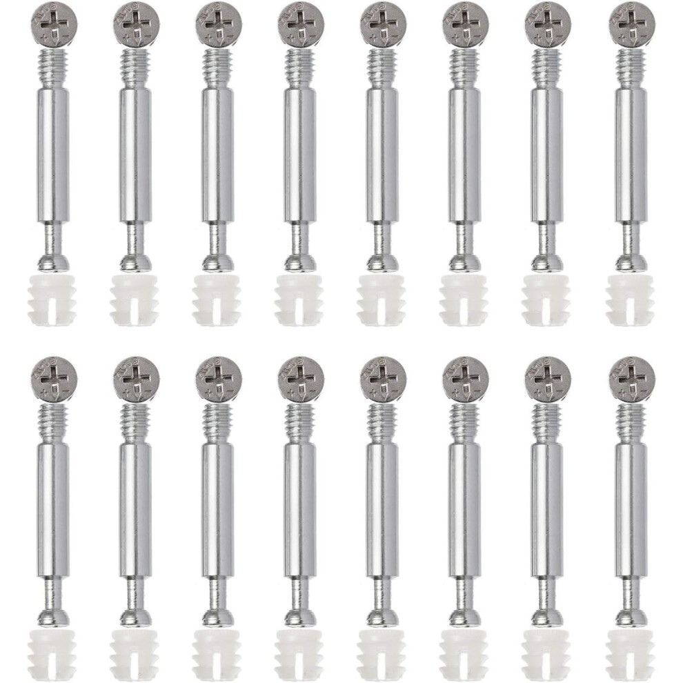 50Pcs Zinc Alloy Connectors For Furniture Cam Lock Fitting Pre-Inserted Nut And Cam Bolts Dowels 5455468318955