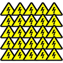 50Pcs Yellow Triangle High Voltage Warning Labels Electrical Safety Stickers Electrical Hazard Signs