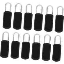 50-teiliges Set mit schwarzen Metall-Reißverschlussanhängern mit abnehmbarer Lasche für Gepäck, Rucksäcke, Jacken und Reisetaschen
