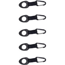 5 Stück Silikon-Wasserflaschenverschlüsse mit D-Ring, Karabinerhaken aus Aluminiumlegierung, Nylonband, multifunktionale Flasche