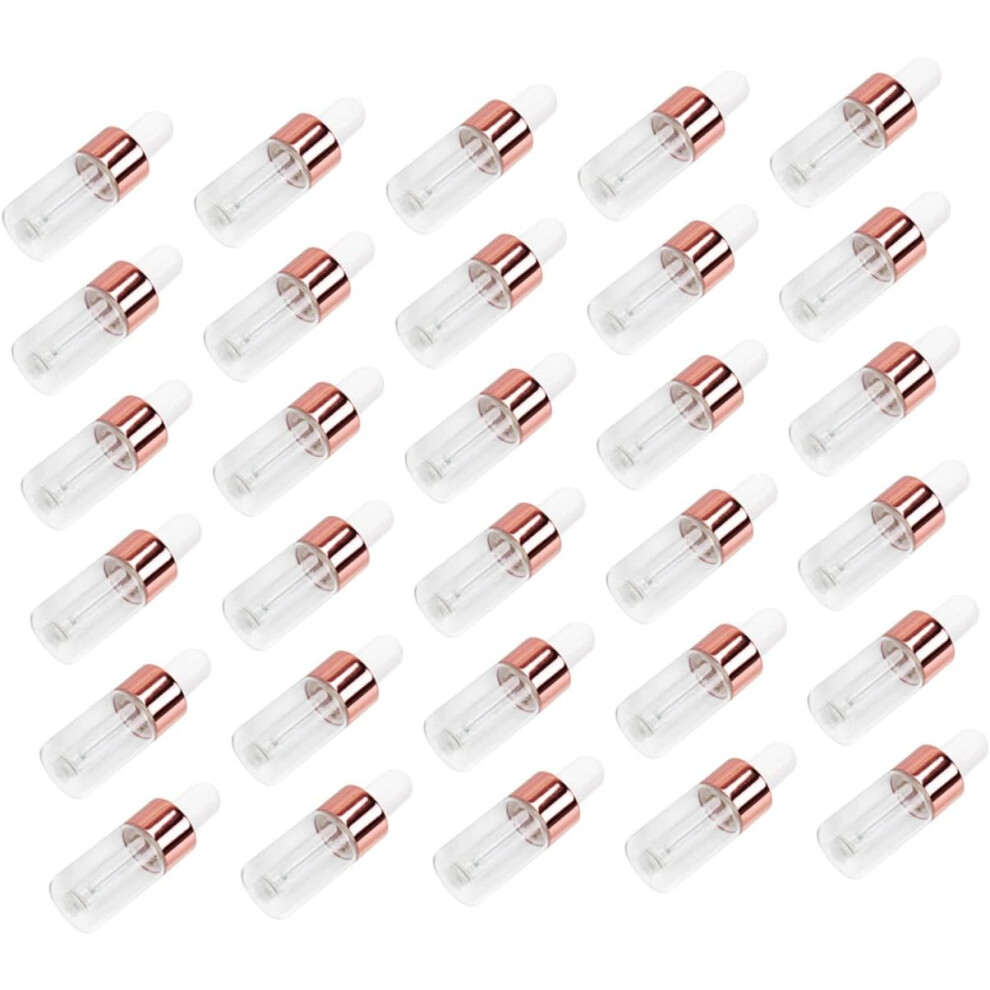 Hkhbjs 50Pcs 3Ml Glass Dropper Bottles Leak-Proof For Essential Oils Travel Small Empty Glass Liquid Bottles