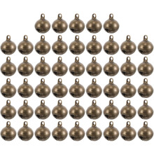 50 Stück 14 mm Vintage-Mini-Glöckchen aus Messing für DIY-Bastelarbeiten, Anhänger für Haustierhalsbänder, Glöckchen für Hunde und Katzen