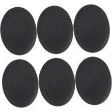 Lot de 6 pierres de massage chaudes noires pour spa, surface lisse.