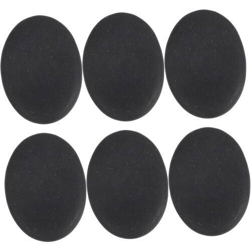 6pcs Black Hot Massage Stones for Spa Warming Therapy Smooth Surface