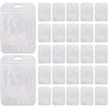 50 sachets holographiques refermables en forme de cœur, petits sachets auto-scellants