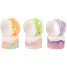 6 Rollen Washi-Tape in verschiedenen Farben für DIY-Projekte und Scrapbooking, dünnes Dekoband, geeignet
